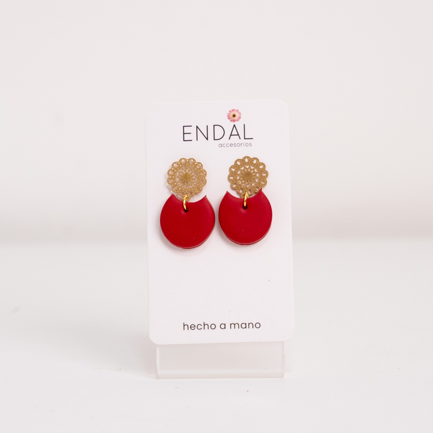 Aretes Luna rojo