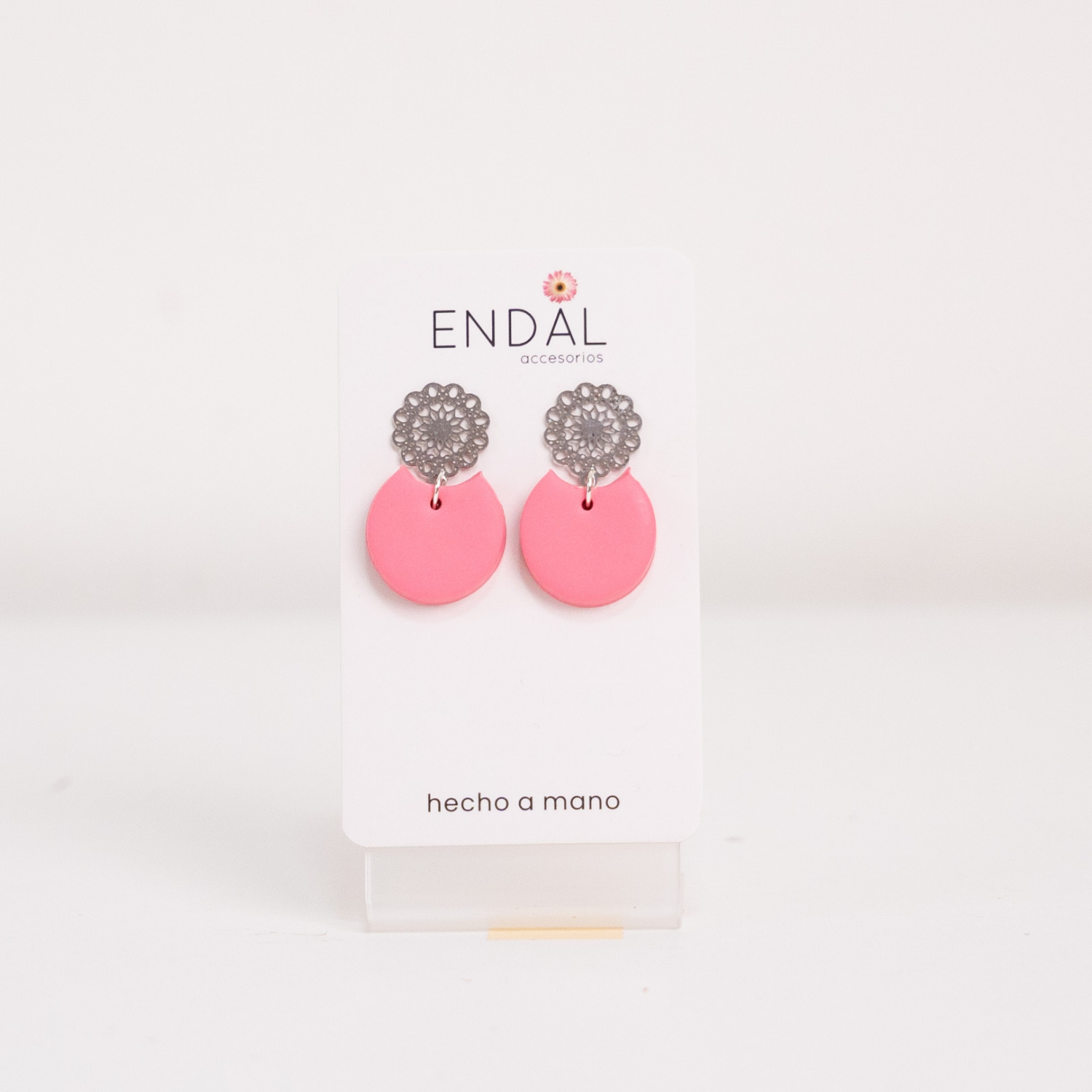 Aretes Luna rosado