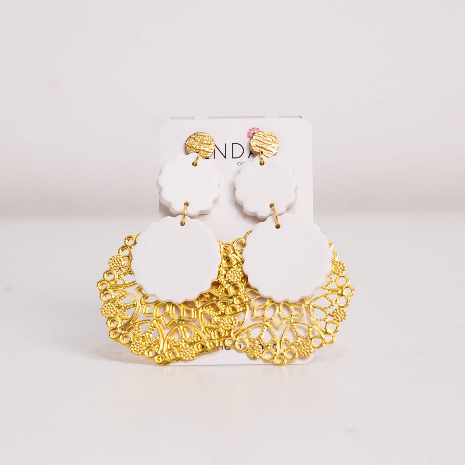 Aretes Maja grande blanco