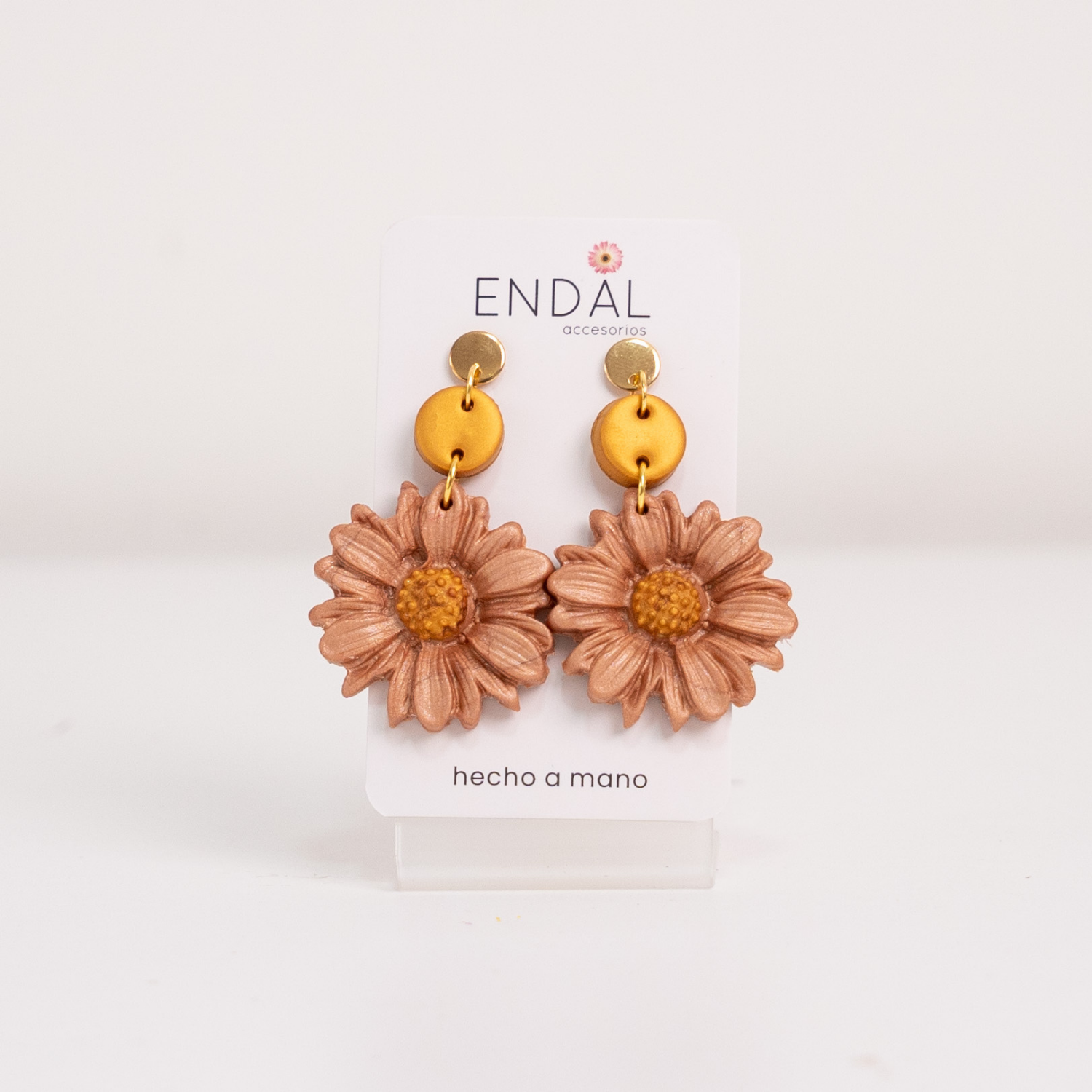 Aretes Girasol oro Rosa