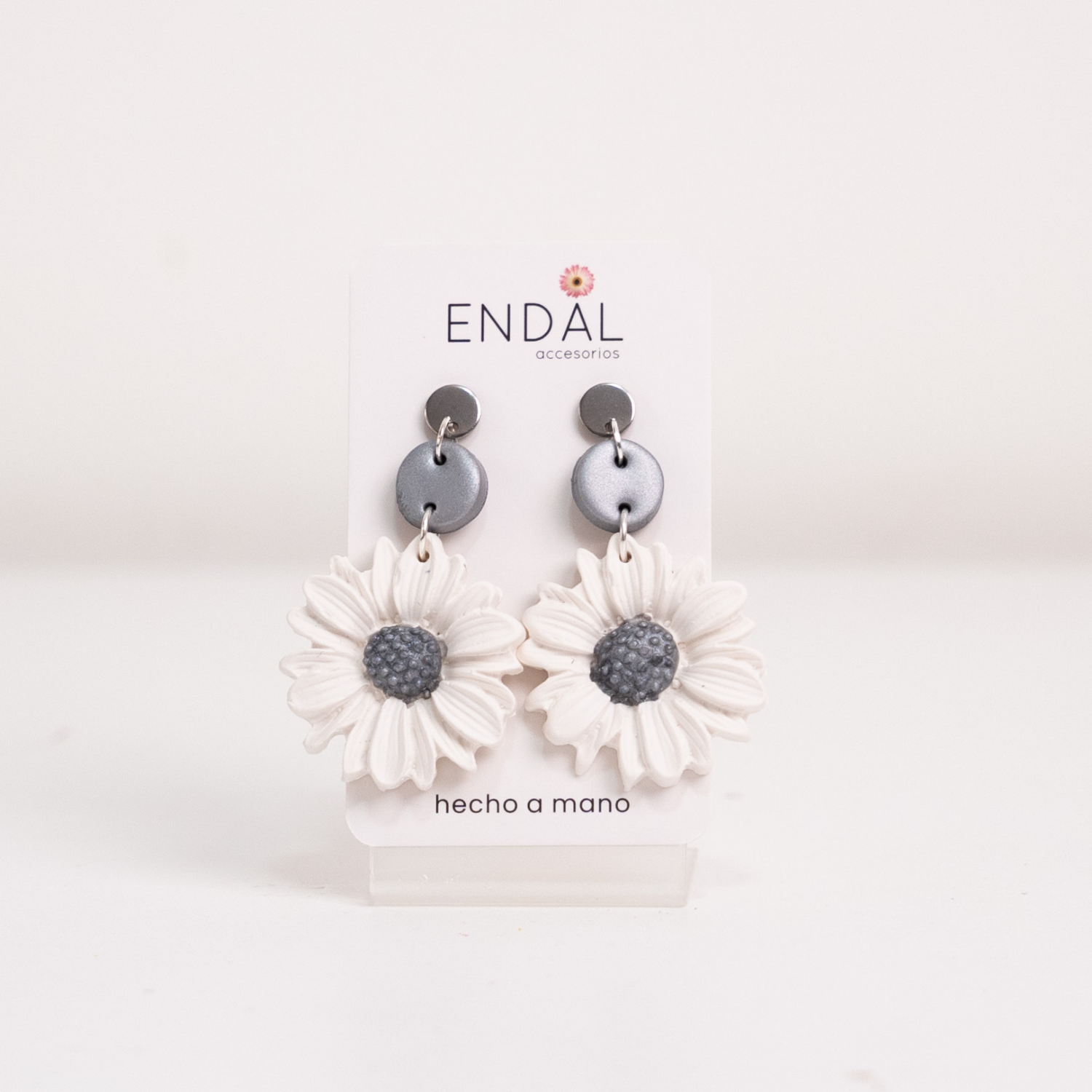 Aretes Girasol Blanco