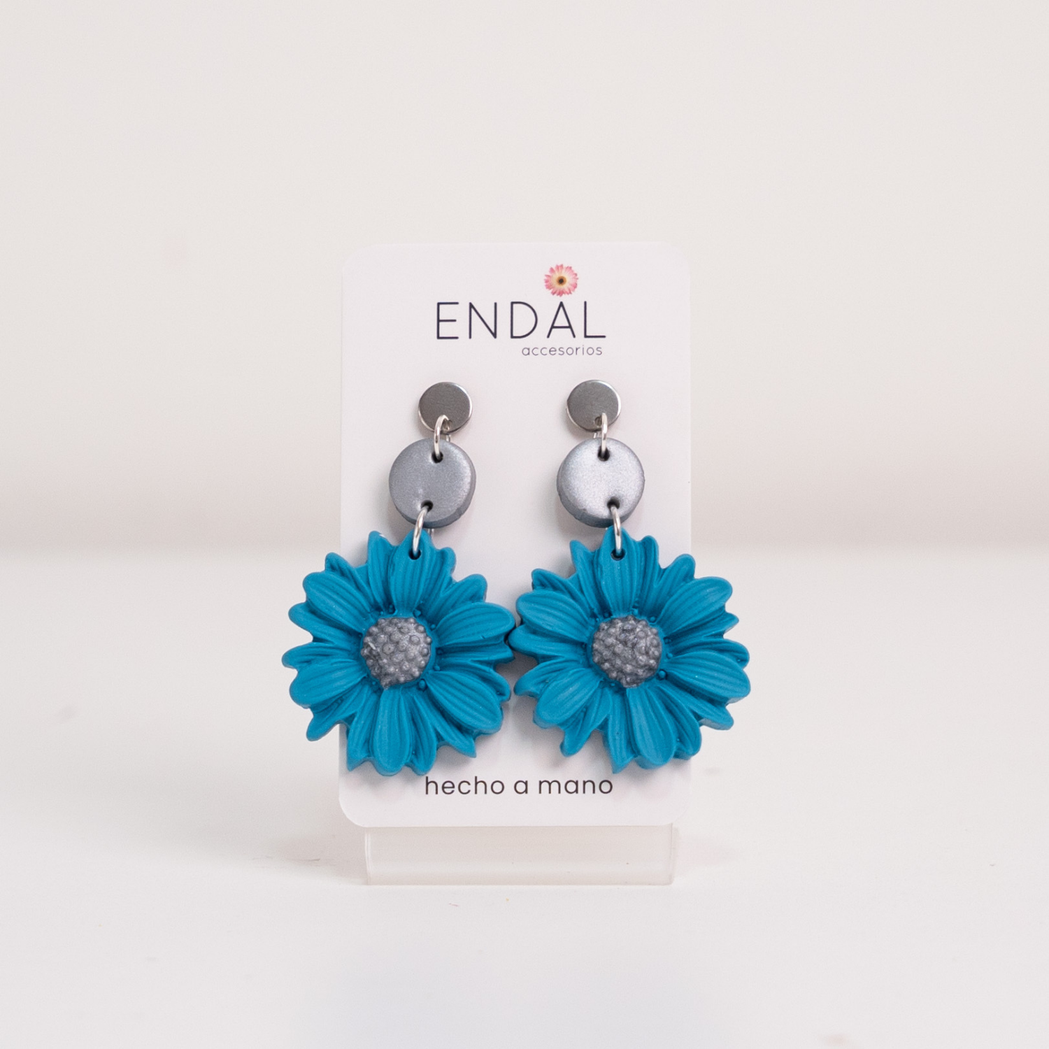 Aretes Girasol Turquesa